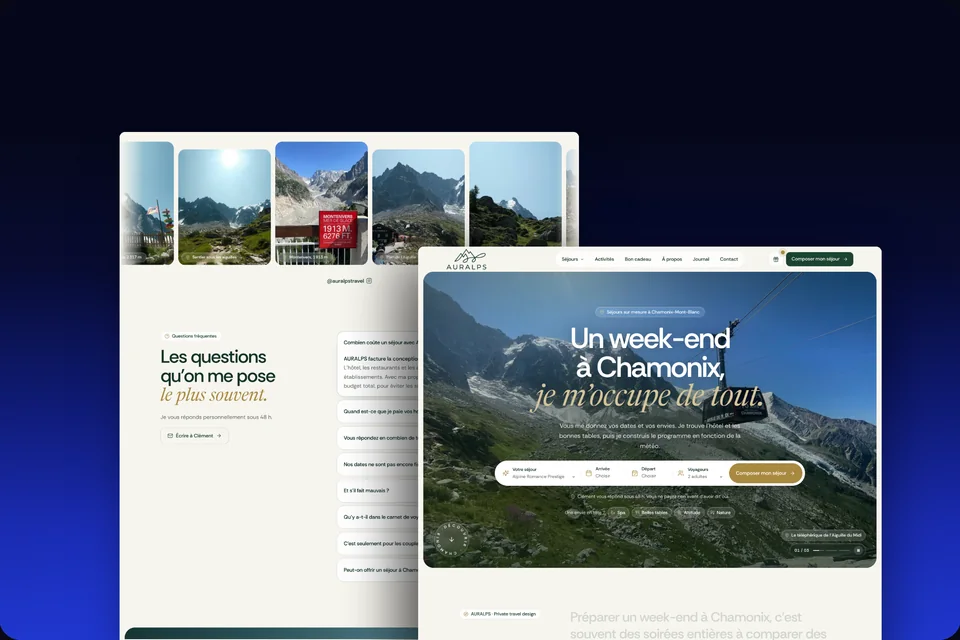 Aperçu du site AURALPS sur ordinateur