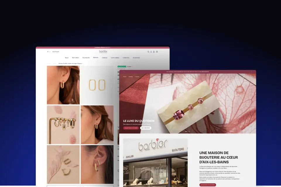Aperçu du site Bijouterie Barbier sur ordinateur