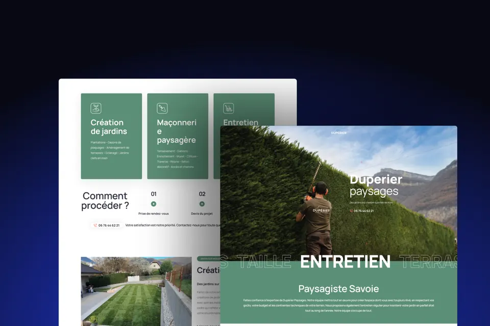 Aperçu du site Duperier Paysages sur ordinateur