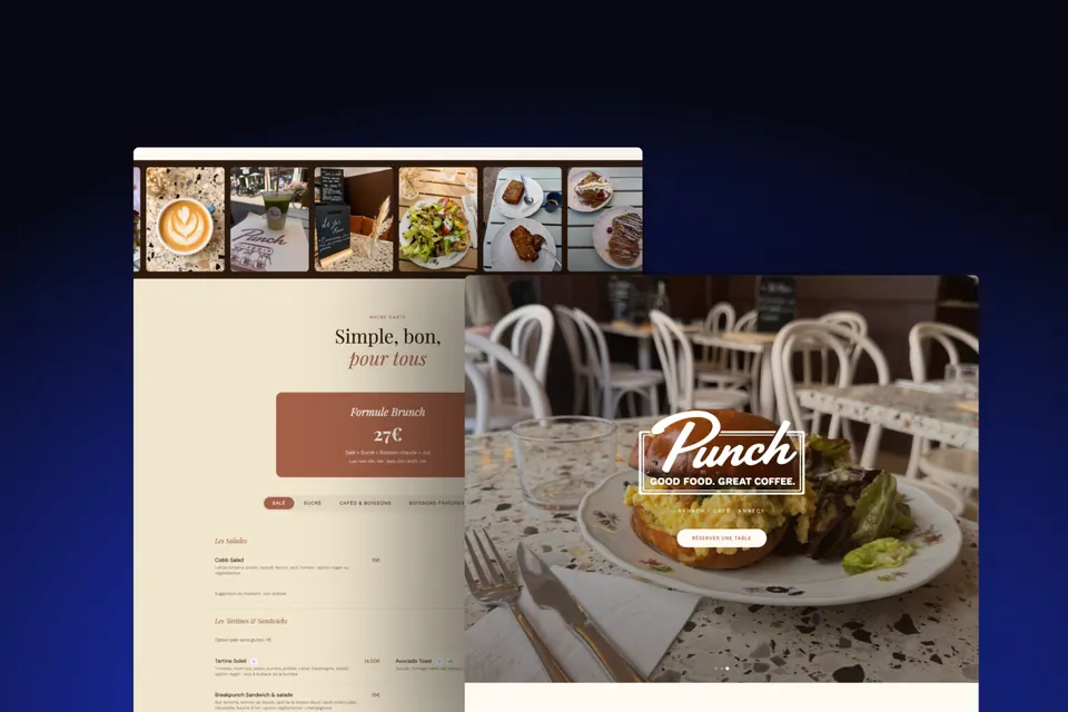 Aperçu du site Punch sur ordinateur